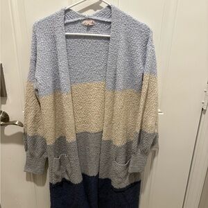 Colorblock Open Front Cardigan